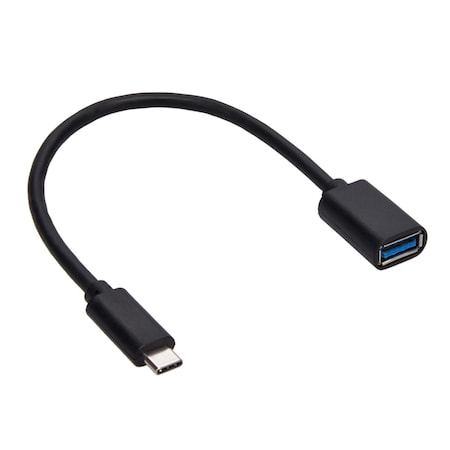 Cable Wholesale CableWholesale  8 in. USB Type C Male to USB3.0 A-Female Cable, Black 30U3-36280
